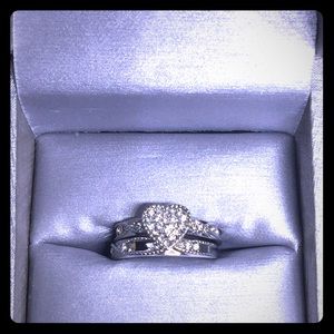 Stainless Steel Heart Wedding Set Size 7